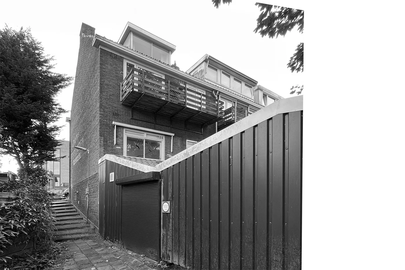 The rear of the building before transformation