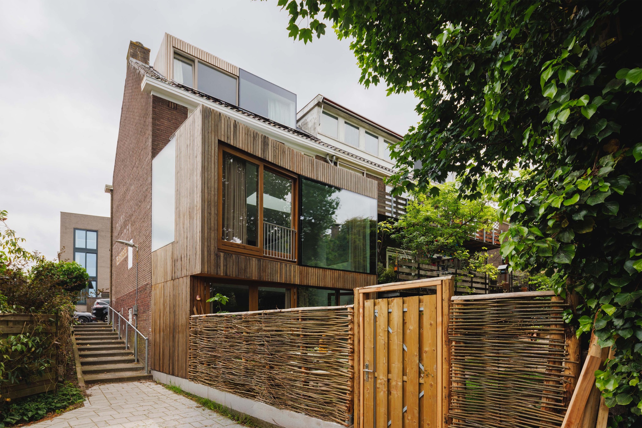 The Bow Tie house extension framed by its garden